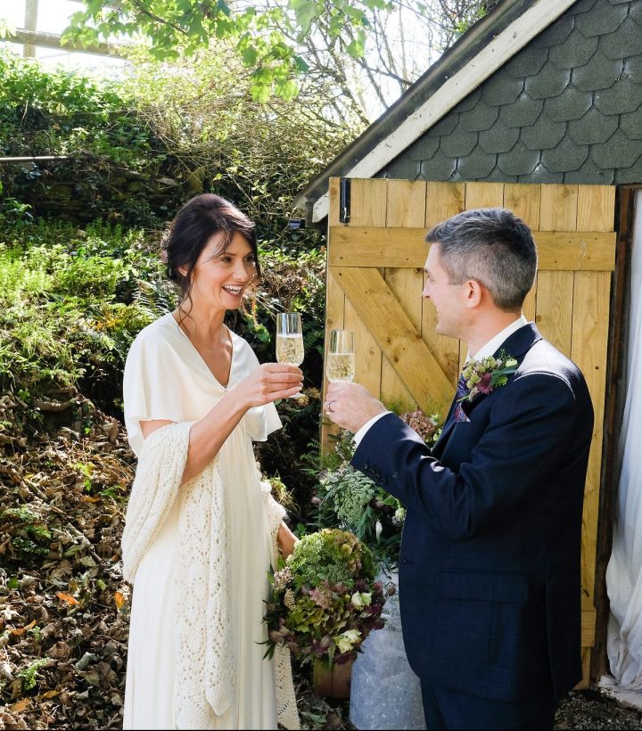 Lisa and Paul Champagne wedding toast